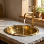 Victorian Style Brass Bathroom Faucet – Unlacquered Solid Brass Sink Tap - Image 3