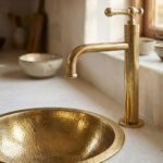 Victorian Style Brass Bathroom Faucet – Unlacquered Solid Brass Sink Tap