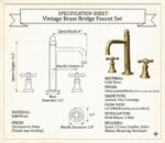 Unlacquered Brass Widespread Faucet – Tall Spout Bathroom Lever Tap - Image 4