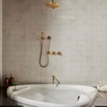 Unlacquered Brass Shower SetHead And handheld Set