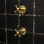 Unlacquered Brass Solid Brass Shower Head With Curved Arm - Image 4