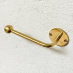 Handmade Unlacquered Brass Toilet Paper Holder – Minimalist Wall Mounted Bathroom Hardware