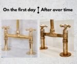 Unlacquered Brass Bridge Faucet with Sprayer and Cold Water Tap - Image 3