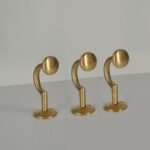 Vintage Brass Coat Hooks , Set of Brass Hooks for wall