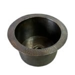 Patina Brass Round Bar Sink, Round Bronze Sink including drain