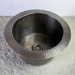 Patina Brass Round Bar Sink, Round Bronze Sink including drain - Image 6
