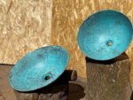 Turquoise Hammered Copper Sink – Oval Drop-In Bathroom Vanity Basin - Image 5