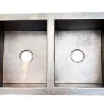 Hammered Copper Double Bowl Farmhouse Sink - Nocturn - Image 9