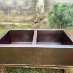 Hammered Copper Double Bowl Farmhouse Sink - Nocturn - Image 4