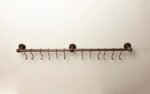 Oil Rubbed Pot Rack kitchen Storage - Copper Kitchen Rail with Hooks - Image 4