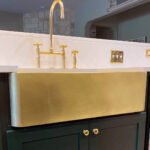 Unlacquered Brass Farmhouse Apron Front Kitchen Sink - Image 3