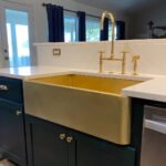 Unlacquered Brass Farmhouse Apron Front Kitchen Sink - Image 2