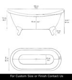 Artisanal Clawfoot Brass Bathtub - Image 8