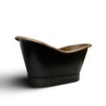 Black Copper Bathtub with Copper Patina Interior Soaking Tub - Image 2