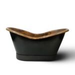 Black Copper Bathtub with Copper Patina Interior Soaking Tub - Image 3