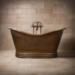 Solid Brown Copper Bathtub - Brown Copper Soaking Tub - Image 2