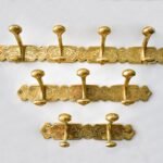 Engraved Brass Wall Hooks – Handmade Unlacquered Coat Rack Vintage Hanger