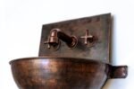 Copper Wall Mounted Bathroom Sink With Copper Mixer Faucet - Image 5