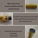 Unlacquered Brass 3 holes Faucet, Solid Brass Widespread Vanity Tap - Image 3