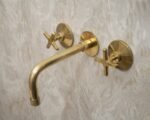 Unlacquered Brass Wall Mounted Bath Faucet - Image 4