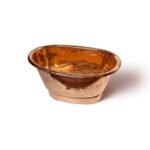 Hammered Copper Oval Vessel Sink – Rustic Tub Style Bathroom Wash Basin - Image 2