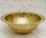 Handcrafted Hammered Unlacquered Brass Bar Sink Drop In - Image 13
