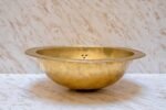 Unlacquered Brass Bathroom Sink – Hand Engraved Drop-In Vanity Basin - Image 2