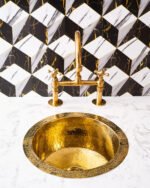 Unlacquered Brass Drop in Kitchen Sink - Undermount Bar Sink - Image 2