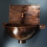 Rustic Copper Wall Mount Sink Bathroom - Image 3