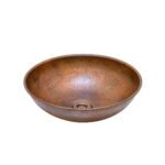 Aged Copper Vessel Sink – Hand Hammered Round Bathroom Vanity Basin