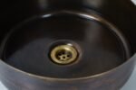 Rustic Brass Vessel Sink with Faucet – Oil Rubbed Bronze Round Bathroom Basin - Image 4