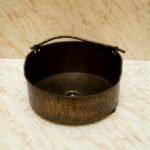 Rustic Brass Vessel Sink – Hand Hammered Round Aged Bathroom Basin - Image 3