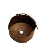 Rustic Brass Vessel Sink – Hand Hammered Round Aged Bathroom Basin - Image 2