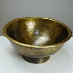 Antique Hammered Brass Vessel Sink Top Mount Bathroom Vanity - Image 2