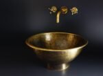 Antique Hammered Brass Vessel Sink Top Mount Bathroom Vanity - Image 6