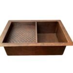 Single Bowl Undermount Farmhouse Kitchen Sink-Arlo - Aged Copper - Image 4