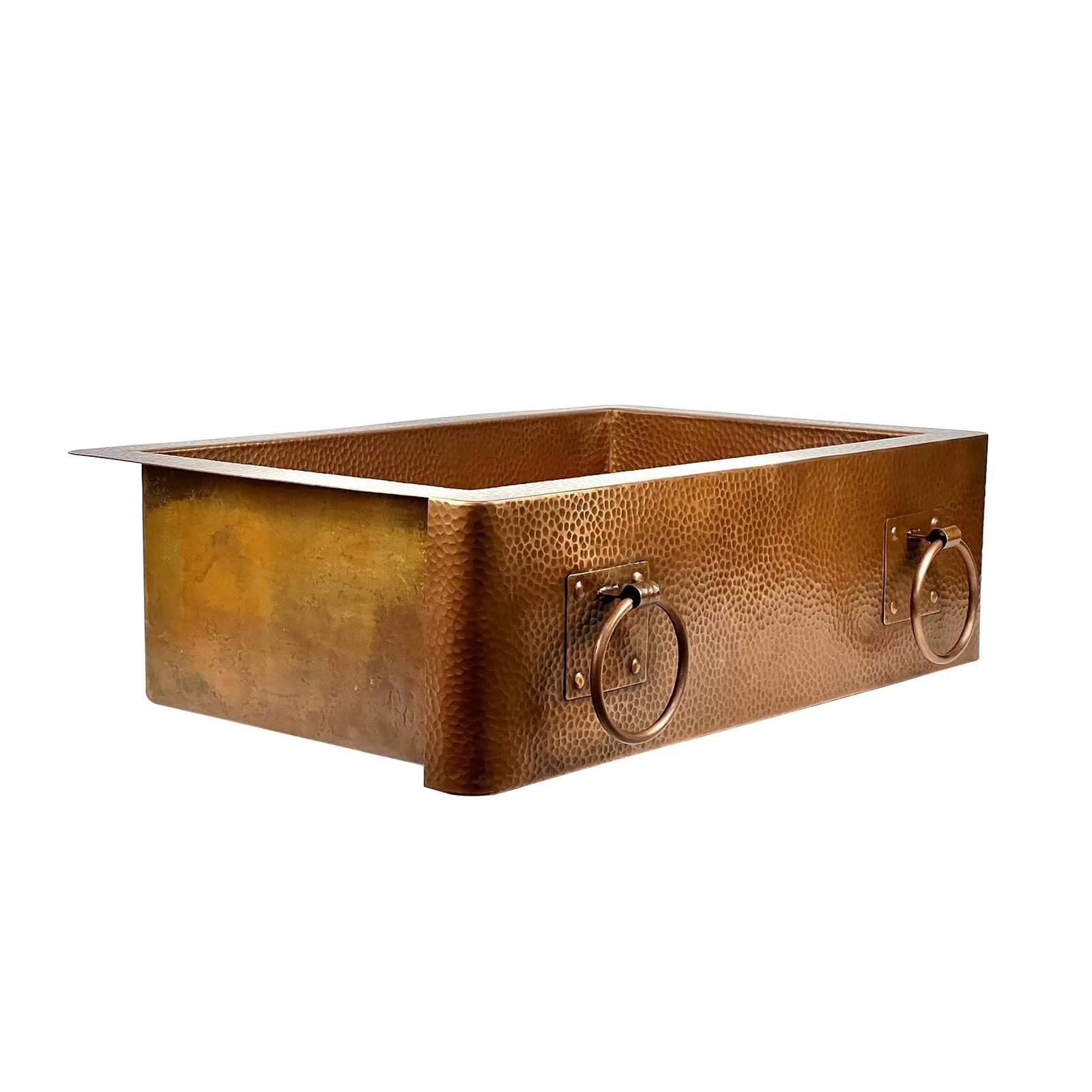 zayian-copper-farmhouse-kitchen-19-d-x-15-w-x-8-h-hammered-copper-single-bowl-farmhouse-sink-with-rings-ryla-40664294326501 Hammered Copper Single-Bowl Farmhouse Sink with Rings - Ryla - Image 1