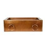 Hammered Copper Single-Bowl Farmhouse Sink with Rings - Ryla - Image 2