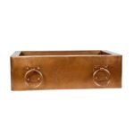 Hammered Copper Single-Bowl Farmhouse Sink with Rings - Ryla - Image 5