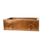 Hammered Copper Single-Bowl Farmhouse Sink with Rings - Ryla - Image 4