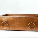 Hammered Copper Single-Bowl Farmhouse Sink with Rings - Ryla - Image 10