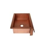 Copper Sink Hammered Front Apron With Towel Bar-Bryn - Image 2