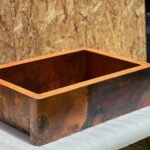 Hammered Copper Apron Front Single Kitchen Basin Sink -Onyx - Image 8