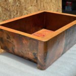 Hammered Copper Apron Front Single Kitchen Basin Sink -Onyx - Image 2