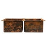 Hammered Double Bowl Copper Undermount Kitchen Sink - Zeta - Image 4