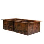 Hammered Double Bowl Copper Undermount Kitchen Sink - Zeta - Image 3