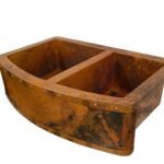Rounded Copper Farmhouse Double Apron Kitchen Sink - Livra - Image 4