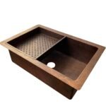 Single Bowl Undermount Farmhouse Kitchen Sink-Arlo - Aged Copper - Image 3