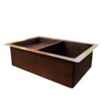 Single Bowl Undermount Farmhouse Kitchen Sink-Arlo - Aged Copper - Image 7