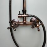 Copper Shower Mixer, 8" Round Copper Shower head and Hand Shower - Image 4
